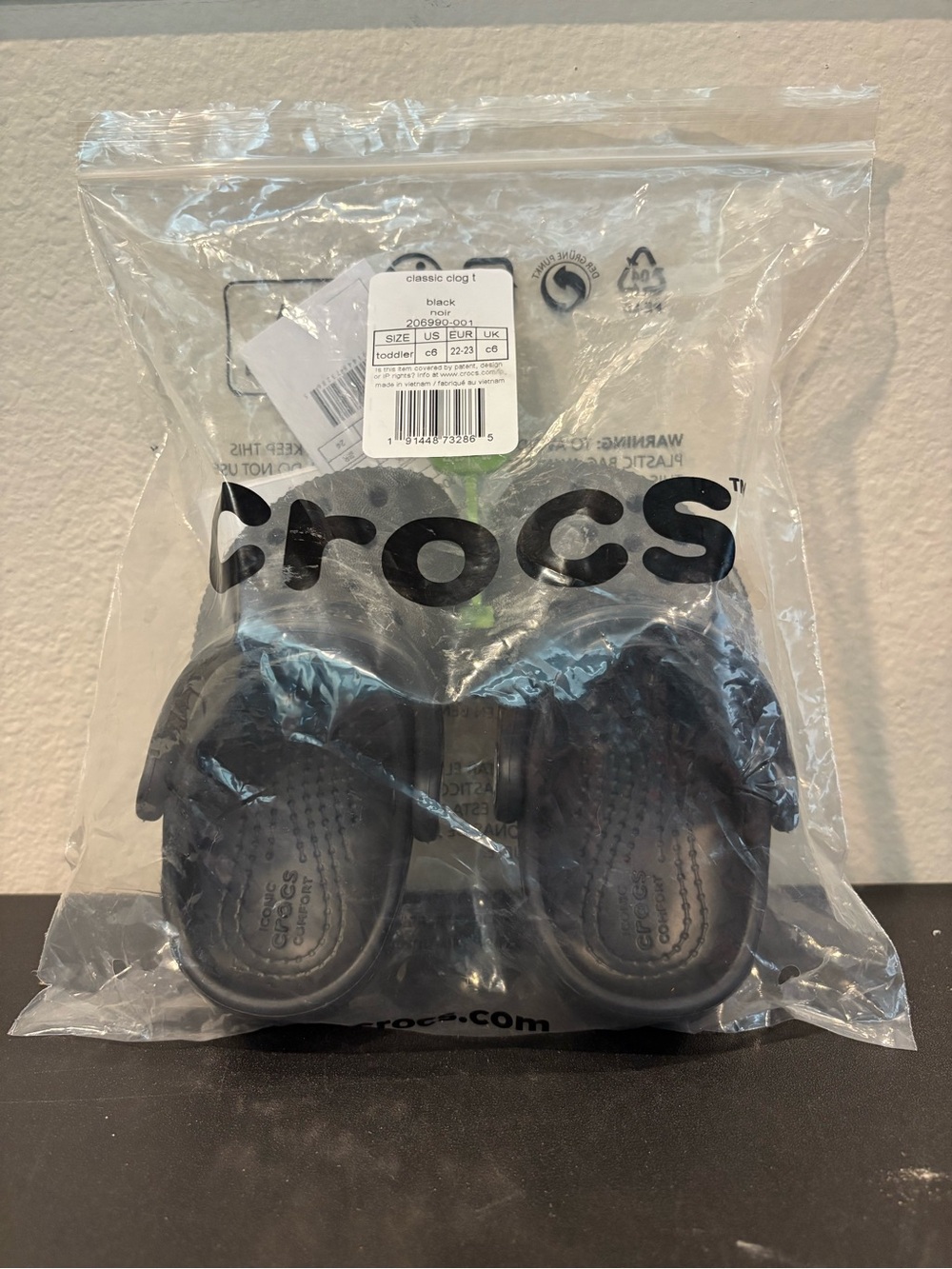Crocs Classic Clog Black Slip On Comfort Shoes Unisex Infant Toddler Sizes - Picture 11 of 13